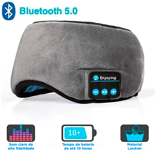 Máscara para Dormir com Fone de Ouvido Bluetooth