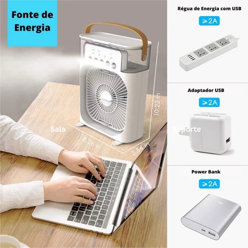 Ventilador Portátil com Umidificador de Ar