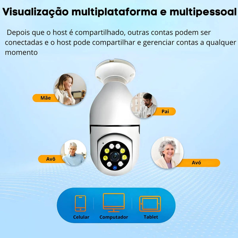 Câmera de Segurança sem Fio WiFi 360